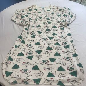Comfort Exchange Vintage Cow Christmas Pajamas Nightgown Size Medium